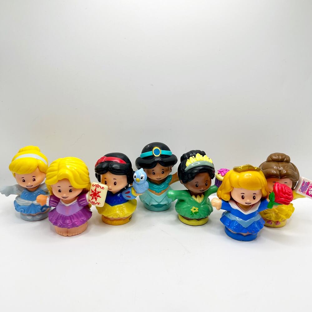 Fisher Price Little People Disney Princesses Lot of 7 Belle, Aurora, Jasmine EUC